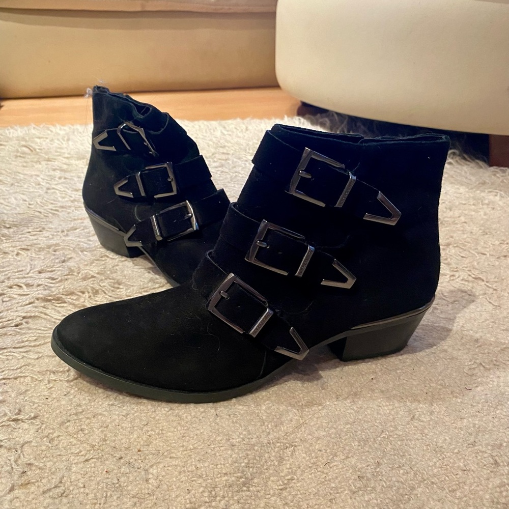 Retro Vintage Style Booties Combat Strap Buckle Boots